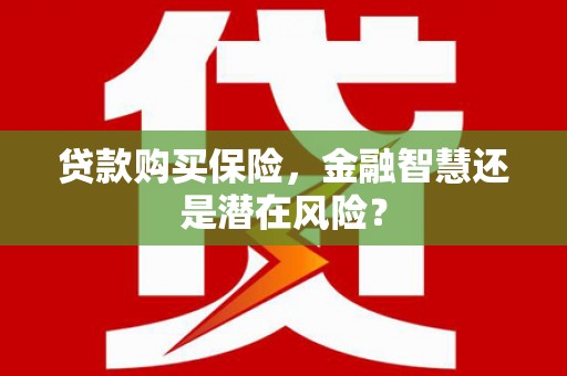 会同贷款购买保险，金融智慧还是潜在风险？
