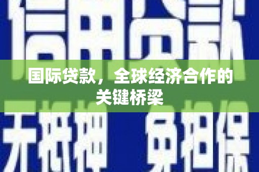 会同国际贷款，全球经济合作的关键桥梁