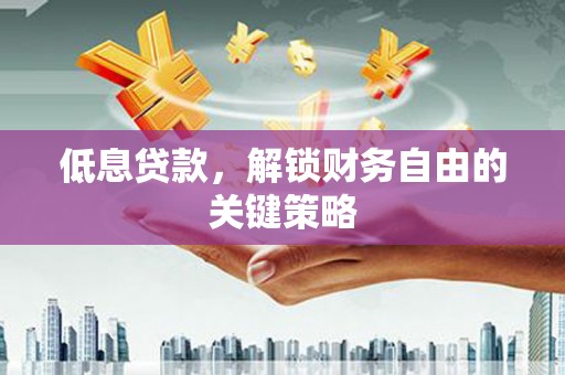 会同低息贷款，解锁财务自由的关键策略