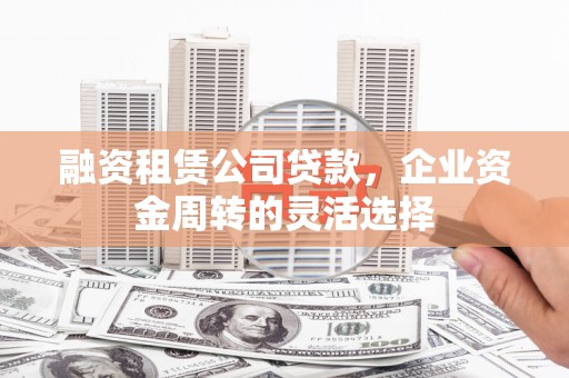 会同融资租赁公司贷款，企业资金周转的灵活选择