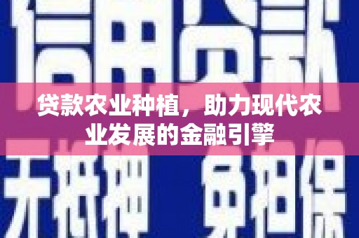会同贷款农业种植，助力现代农业发展的金融引擎