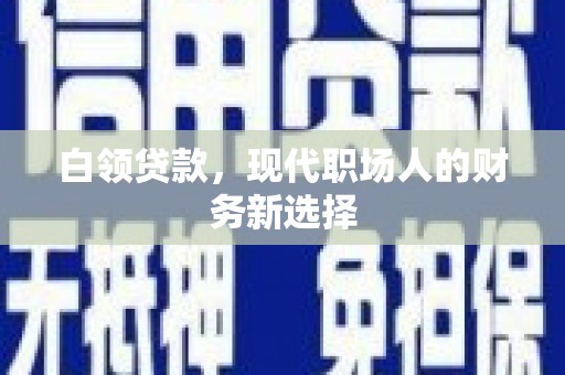 会同白领贷款，现代职场人的财务新选择