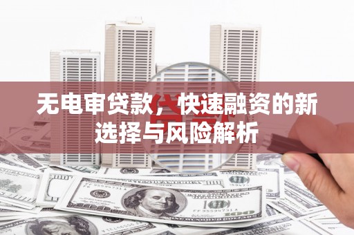 会同无电审贷款，快速融资的新选择与风险解析
