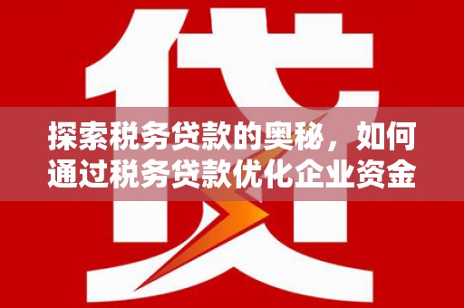 会同探索税务贷款的奥秘，如何通过税务贷款优化企业资金流