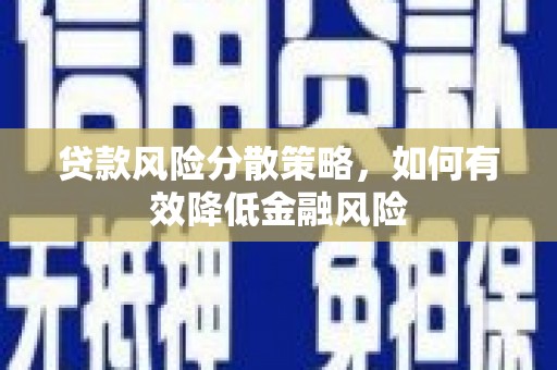 会同贷款风险分散策略，如何有效降低金融风险