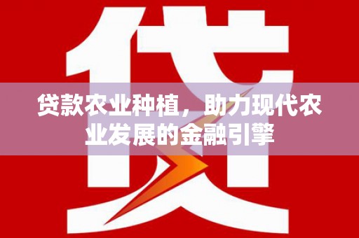 会同贷款农业种植，助力现代农业发展的金融引擎