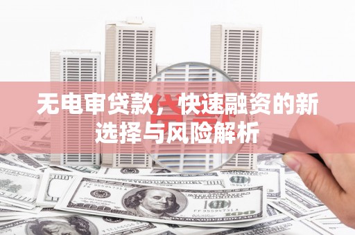 会同无电审贷款，快速融资的新选择与风险解析