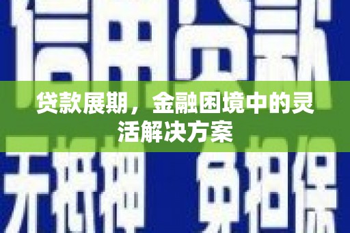 会同贷款展期，金融困境中的灵活解决方案